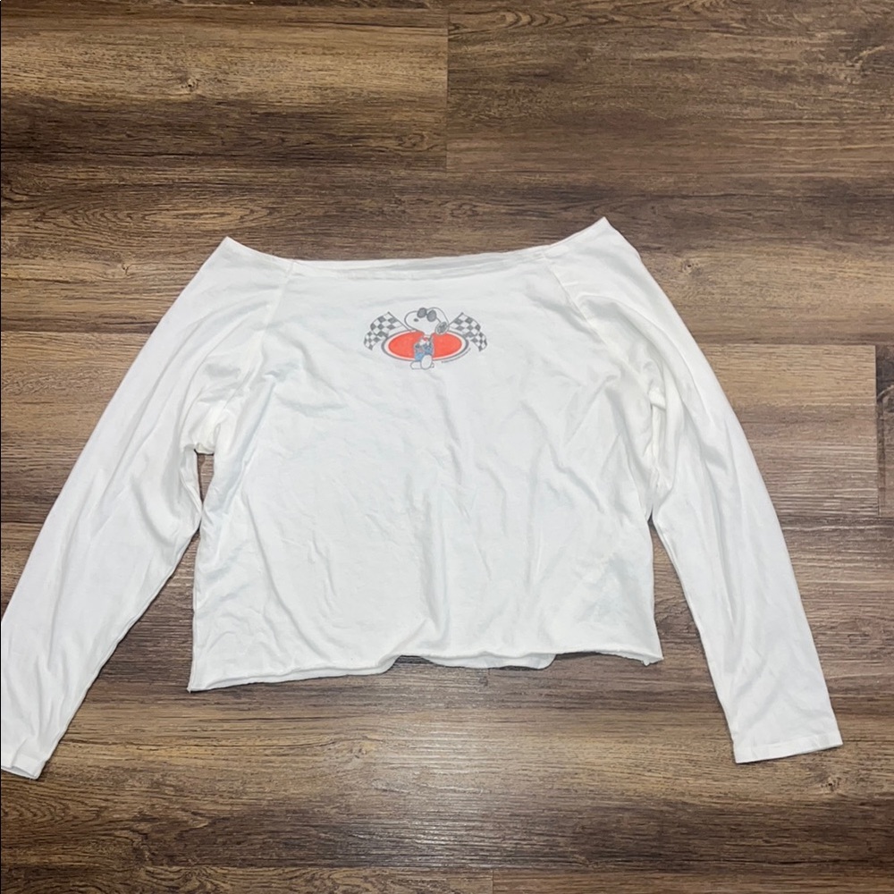Hollister White Crop Blouse with Relaxed Sleeves